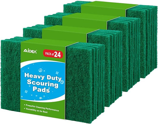 AIDEA Heavy Duty Scouring Pads, Dish Scrubber Pads for Household and Kitchen, Multipurpose Scour Pads for Cleaning, 24 Pack, 5.5in*3.5in by AIDEAHOME