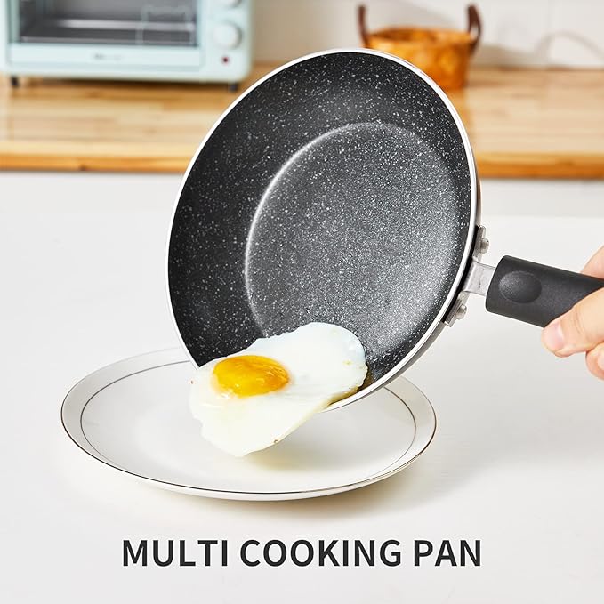 Nonstick Frying Pan Set-3-Pieces Skillet Set Induction Compatible,8 Inch,9.5 Inch and 11 Inch Omelette Pan with Bakelite Handles - Image 7