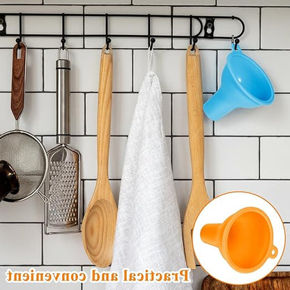 Silicone Funnels, 4 PCS Wide Mouth Funnel Kitchen Funnel Set Flexible Condiment Sauce Canning Set Flexible for Home Restaurant Squeeze Bottles Spice Filling Bottles Liquid Oil (3 x 1 Inch, Multicolor)