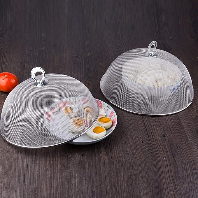 Ochine Stainless Steel Mesh Dome Food Cover Round Splatter Cover Screen Food Tent Outdoor Mesh Tent Food Cover Protectors for Home Kitchen, Outdoors, Camping, Parties, Picnics, BBQs, etc