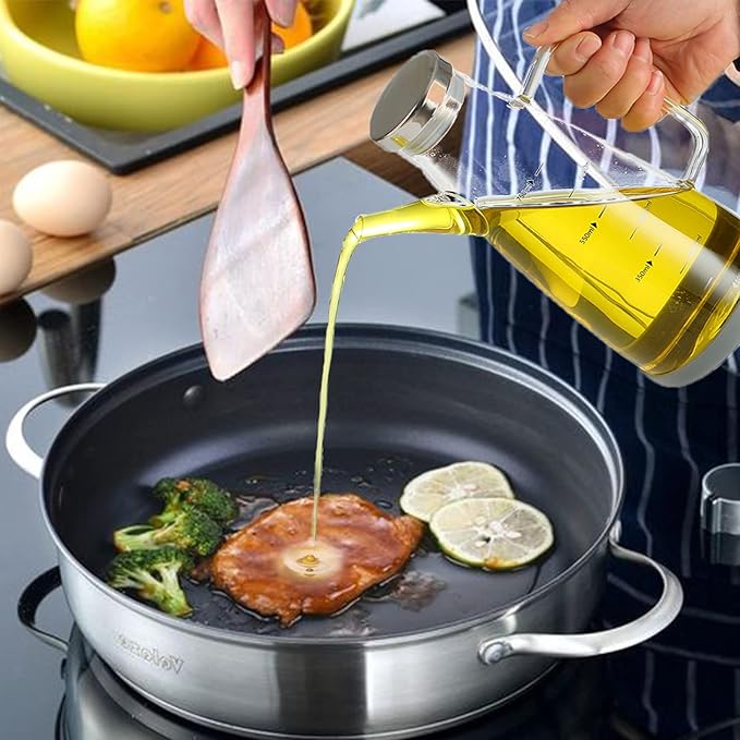 Oil Dispenser for Kitchen,25OZ Oil Bottles Cooking Oil Dispenser with Drip Free Spout and Non Slip Bottom Fits in Home,Kitchen,Barbecue,Party (750ml) - Image 6