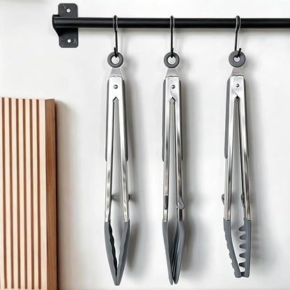 Tongs for Cooking, 12" Kitchen Tongs with Silicone Tips, Food Grade Serving Tongs Set of 3, Grey - Image 6
