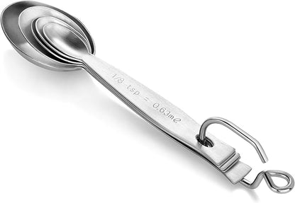 New Star Foodservice 43129 18/8 Stainless Steel Measuring Spoons (Set of 5), Silver - Image 3