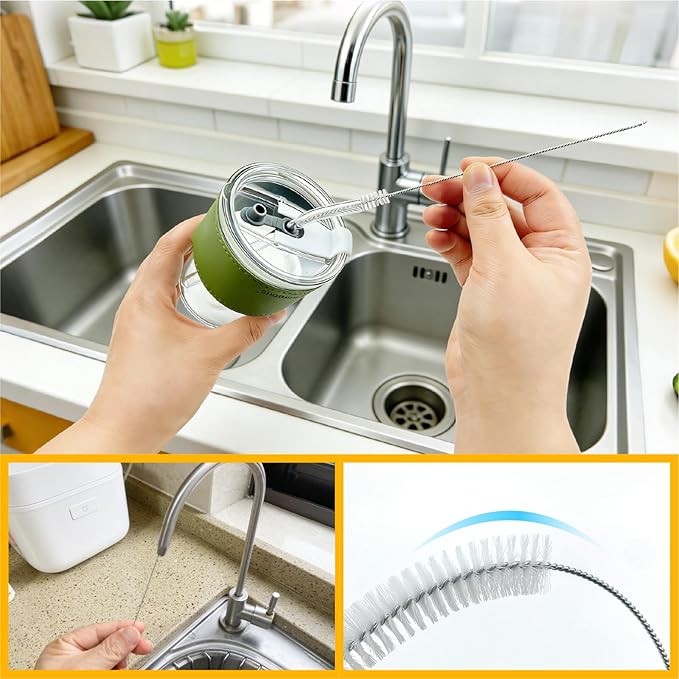 12Pcs Home Crevice Cleaning Brush Set for Kitchen Bathroom - Cup Lid Straw Dryer Vent Gap Cleaning Tools Household Cleaning Supplies - Image 4