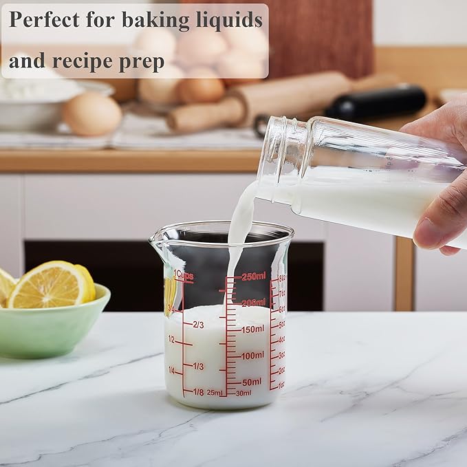 Ackers Glass Measuring Cup 1 Cup,8oz Borosilicate Liquid Measuring Cup with Spout - Image 6