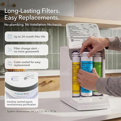 AquaTru Carafe Countertop Water Purifier | Compact 4-Stage Reverse Osmosis System with Glass Carafe Removes 84 Contaminants Including Forever Chemicals, Lead & Fluoride | No Plumbing - Image 7