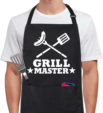 Xornis 100% Cotton Funny Apron for Men Women Adjustable Bib Aprons with 2 Pockets Grill Kitchen Cooking BBQ One Size Fits All
