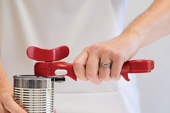Kuhn Rikon Auto Safety Master Opener for Cans, Bottles and Jars, 9 x 2.75 inches, Red - Image 4