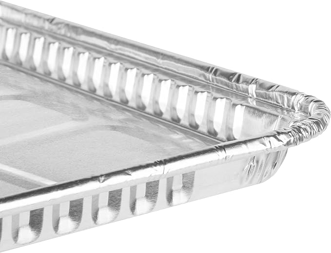 (200 Pack) 1/4 Size Cookie Sheet Baking Cake Pans l 12.8” x 8.9” Disposable Aluminum Foil Trays l Premium Heavy Duty Nonstick Baking Sheets Reusable - Image 3