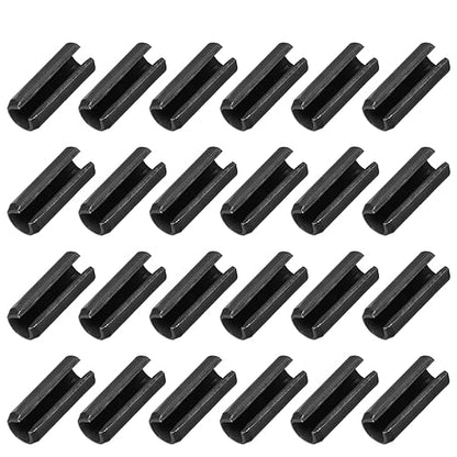 MECCANIXITY 25Pcs Slotted Split Roll Pins 2/5 Inch(10mm) Dia. 1 Inch(25mm) Length 65Mn Steel Spring Tension Expansion Dowels for Secure Fastening, Black
