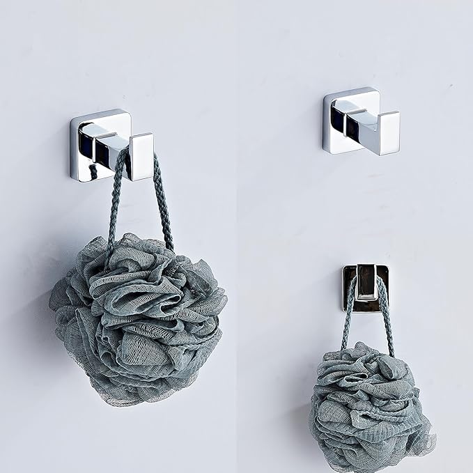 Chrome Bathroom Hardware Set 4 Pieces,Bathroom Accessories Set Stainless Steel Wall Mounted, Hand Towel Bar, Towel Ring, Robe Towel Hooks,Toilet Paper Holder,Towel Bar Set, 23.6 Inch - Image 6