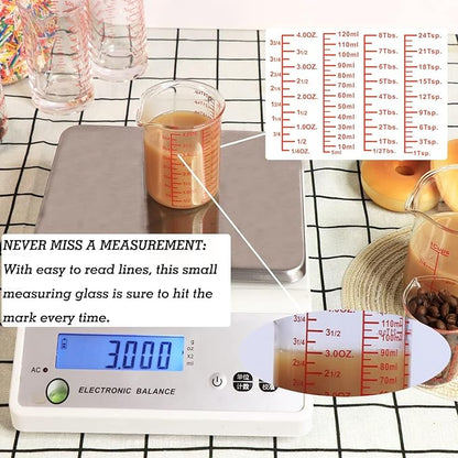 Ackers 7-Piece Glass Measuring Cup Set, Borosilicate Beaker Style Nesting Liquid Measuring Cups - Image 3