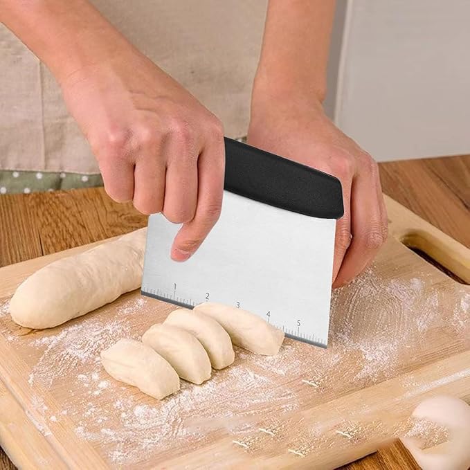 Dough Cutter, 6.6 Inch Stainless Steel Dough Scraper with Scale for Cutting of Pizza, Cake and Dough (1) - Image 4