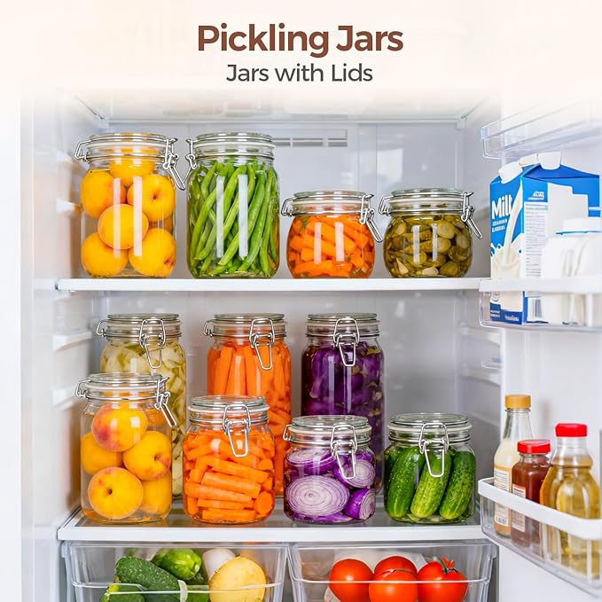 ComSaf 6-Pack 27oz Square Glass Pantry Canisters, Aesthetic Food Storage Jars for a Full Makeover, Modular Containers for Coffee, Sugar, Cookies, Snacks & Spices - Image 6