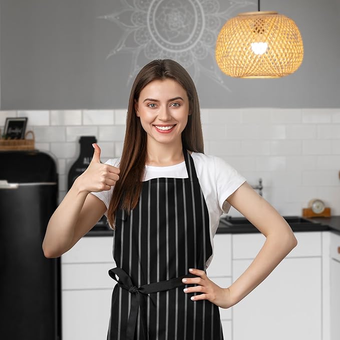 Avalon Kitchen Aprons for Men - 100% Polyester Chef Apron Women with Extra Long Ties - Cooking Aprons for Women & Mens Apron - Image 4