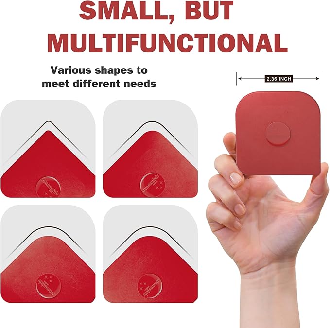 Pan Scraper, 5 Pcs Pot Scraper Plastic, Pot Scraper Non Scratch for Cast Iron, Pot and Pan Cleaning, Sturdy Scraper Kitchen Tool, Red - Image 3