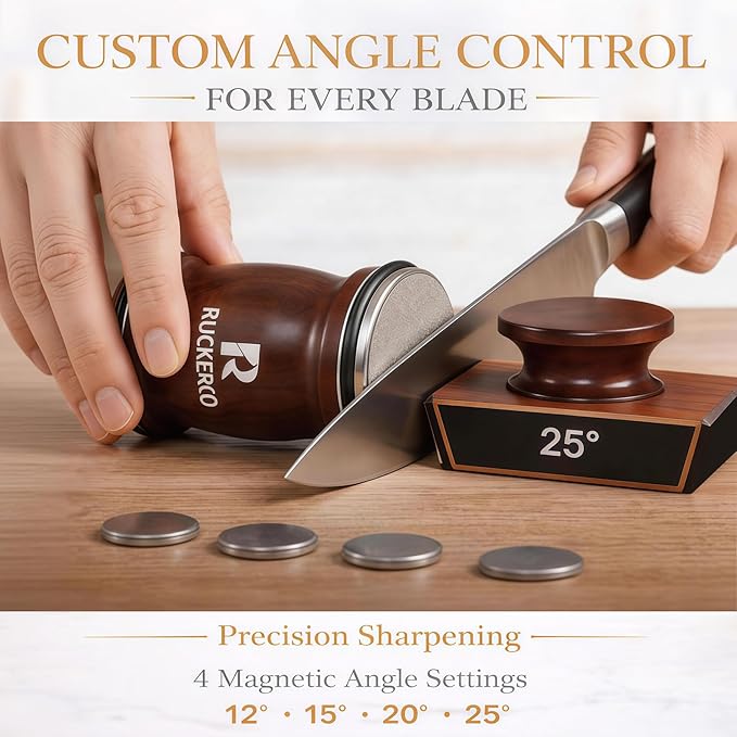 The Original Patented Knife Sharpener Kit, 4 Replaceable Ceramic Grinding Discs,Rolling Knife Sharpener 15& 20& 12& 25 Inclination Angles, Mother's Day, Father's Day,Birthday Give to You Love Most - Image 7