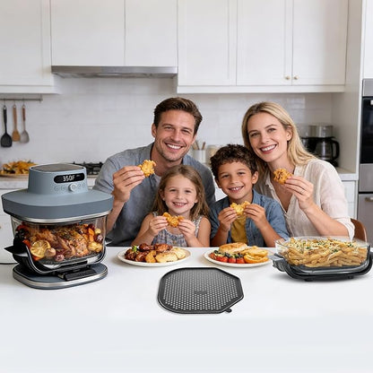 2 Pcs Air Fryer Splatter Screen for AS101DG Air Fryer, Reusable Heat-Resistant Oil Splash Guard, Glass Air Fryer Accessories