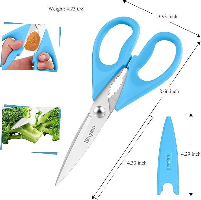 Gifts for Dad from Daughter Son, BEST DAD Tool Shears, iBayam Kitchen Scissors All Purpose Heavy Duty Meat Scissors Poultry Shears, Dishwasher Safe Stainless Steel Utility Scissor - Image 3