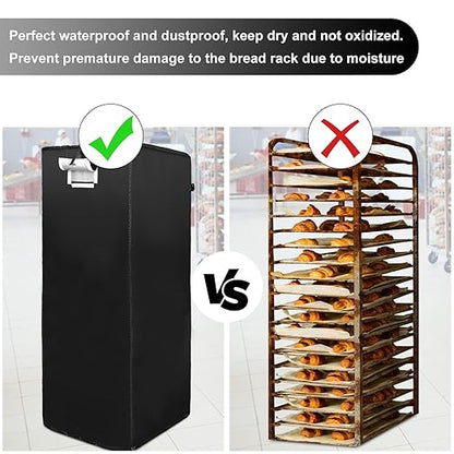 Black 20tier Sheet Pan Rack/Bun Pan Rack Cover With Vents, 23"X28"X64" Bakery Single Rack Covers, Waterproof and Dustproof - Image 4