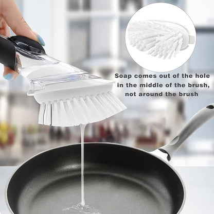 Brush Refills for OXO Dish Brush - 4 Pack Dish Brush Cleaning Soap Dispensing Head Replacement for Scrubber (White) - Image 3