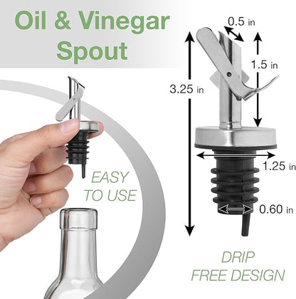 GREENOLIVE Olive Oil Dispenser Bottle - 17 oz. Clear Glass Bottle with No-Drip BPA-Free Spout - Ideal for Kitchen and Cooking Essentials - Single Bottle - Image 5
