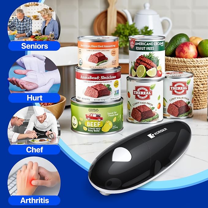Electric Can Opener, Can Opener for Seniors, Suitable for Any Size Cans, Hands Free, Smooth Edge, Battery Powered, Automatic Can Opener is an Ideal Kitchen Gadget for Women and Left Handed People - Image 6