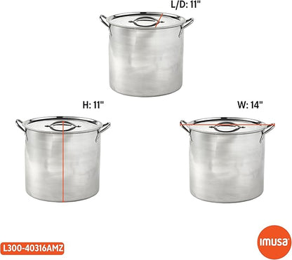 IMUSA 16Qt Stainless Steel Stock Pot with Lid, Large Cooking Pot for Soups, Boiling Seafood, Pasta, Stews, and Family Meals - Image 7