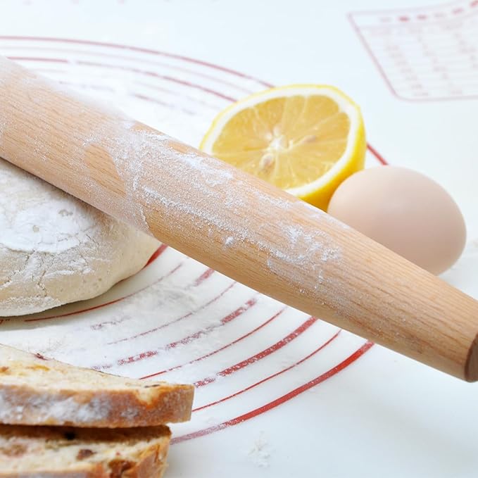 Wooden French Rolling Pin for Baking and Pastry (beech wood, 16 inches) - Image 2