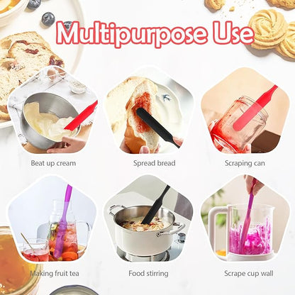 Silicone Jar Spatula, 3Pcs Spatulas Kitchen Set, Heat Resistant Jam Spreader for Baking Mixing Cake Cream Butter Scraper - Image 5