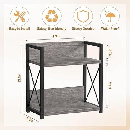 Giikin Countertop Shelf Organizer, 2 Tier Coffee Organizer for Desktop, Grey Counter Shelf Spice Rack for Kitchen (Grey, M) - Image 7