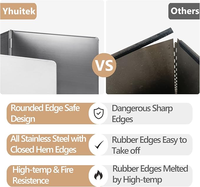3 Sided Splatter Guard, Anti Splatter Shield Stainless Steel Oil Splatter Guard for Stove Top, Foldable Grease Splatter Screen - Image 3