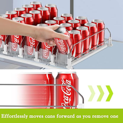 Drink Organizer for Fridge,Self Pushing Fridge Drink Organizer,Automatic Drink Dispenser for Fridge-Holds up to 25 Cans - Image 2