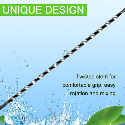 BRIOUT 2 Pcs Bar Spoon, 12 Inches Long Handle Drink Stirrer, Stainless Steel Bar Cocktail Mixing Spoons with Double Ended Design for Stirring, Black - Image 4