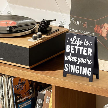 Life Is Better When You're Singing Music Desk Sign for Home Office Workspace Cute Music Decor Room Decorations Accessories for Women - Image 4