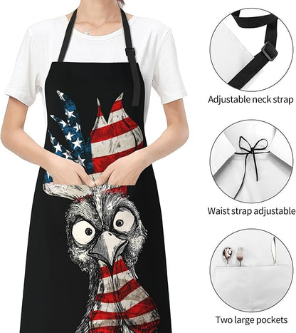 Funny Apron Polyester Grooming Aprons with Pocket for Cooking Kitchen Grilling Adults