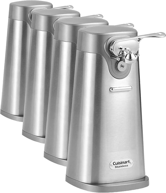 Cuisinart SCO-60 Deluxe Electric Can Opener,Quality-Engineered Motor System Allows you to Open Any Size Can,Stainless Steel,(Pack of 4) by conair