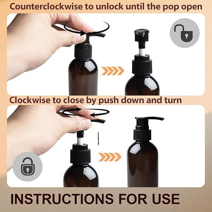Body Oil Container,Body Oil Dispenser with Lotion Pump,Leak-Proof and BPA-Free Plastic,2PCS