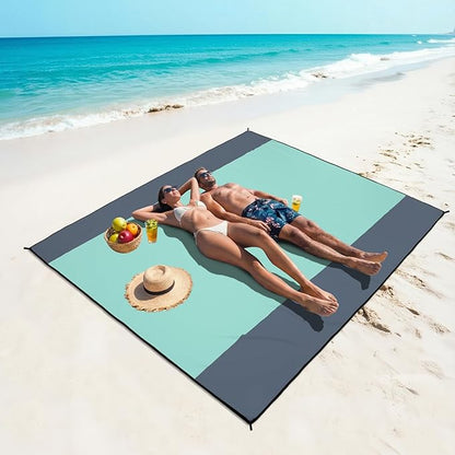 WIWIGO Beach Blanket Waterproof Sandproof Beach Mat 79" X 83"/10'x9'for 2-8 Adults Quick Drying Outdoor Picnic Mat Beach Accessories for Travel, Camping, Hiking - Image 5