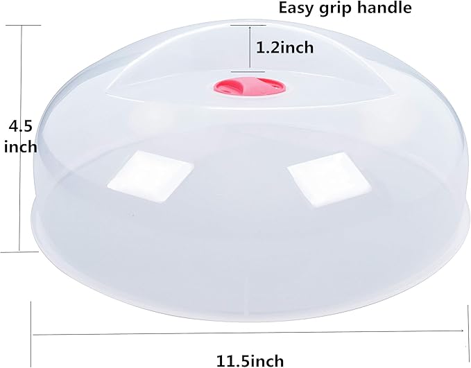 Large Microwave Cover for Food Easy Grip Microwave Splatter Cover Guard Lid with Steam Vent and BPA Free & 11.5 Inch, Dishwasher Safe - Image 4
