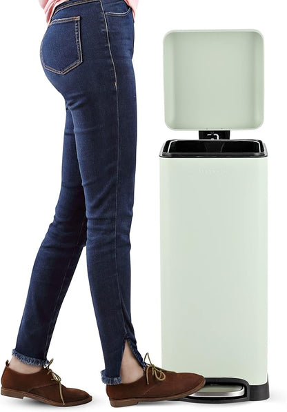 happimess HPM1007E Betty Retro 8-Gallon Step-Open Trash Can with Soft-Close Lid, Fingerprint Resistant, Modern, Minimalistic for Home, Kitchen, Laundry Room, Office, Bedroom, Bathroom, Mint Green - Image 6