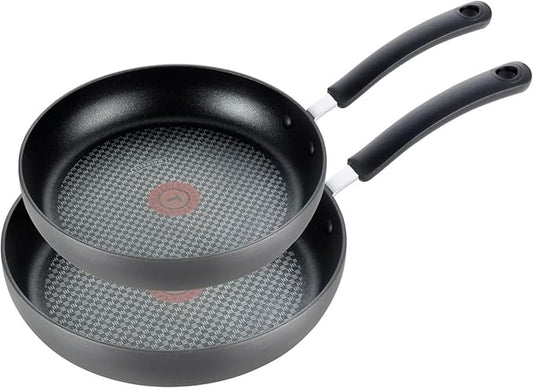 T-fal Ultimate Hard Anodized Nonstick Fry Pan Set 2 Piece, 10, 12 Inch, Oven Broiler Safe 400F, Cookware, Pots and Pans Set Non Stick, Kitchen Frying Pans, Cooking Skillets, Dishwasher Safe, Grey by T-falbrand