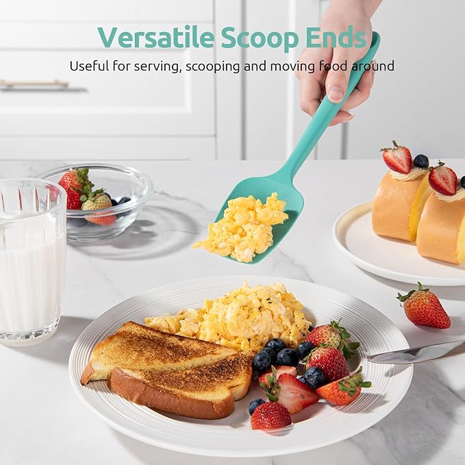 U-Taste Silicone Spatula Set with 600 Degrees Fahrenheit Heat Resistant (Teal/Aqua Sky) - Image 8
