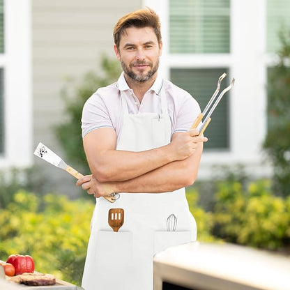 Avalon Kitchen Aprons for Men - 100% Polyester Chef Apron Women with Extra Long Ties - Cooking Aprons for Women & Mens Apron - Image 2