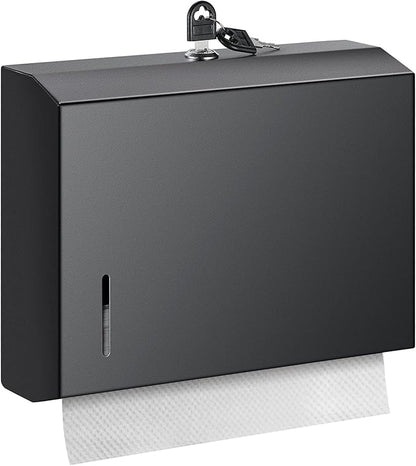 Wall Mounte Commercial Paper Towel Dispensers, 10.4" L x 3.3" D x 8.3" H, Stainless Steel C-Fold Multifold Hand Paper Tissue Holder with Lock by Gorlary