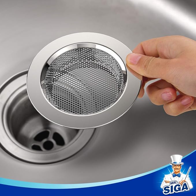 MR.SIGA Kitchen Sink Strainer, Stainless Steel Sink Drain Strainer, Dishwasher Safe, Outer Diameter 4.4 inch/11.2cm, Inner Diameter 3 inch/7.6cm, Pack of 3 - Image 7