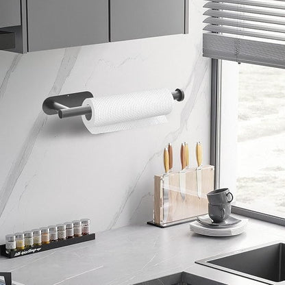 DEKAVA Under Cabinet Wall Mount Paper Towel Holder, Self-Adhesive Bar, Stainless Steel 13 inch (Grey, 1) - Image 3