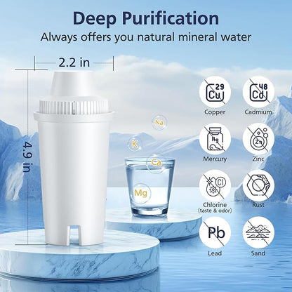 3 Pack Replacement for Brita® Water Filter Pitchers and Dispensers, Classic OB03, Mavea® 107007 35557, Metro, Everyday, UltraMax, BPA-Free & NSF Certified, Half Year Supply