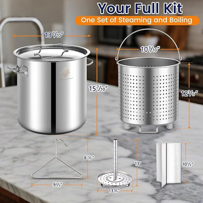 ARC Advanced Royal Champion 40QT Stainless Steel Stockpot for Seafood Crawfish Crab Boil Turkey Fryer Pot with Basket Divider and Hook, Crab Lobster Shrimp Outdoor Cooking and Home Brewing - Image 2