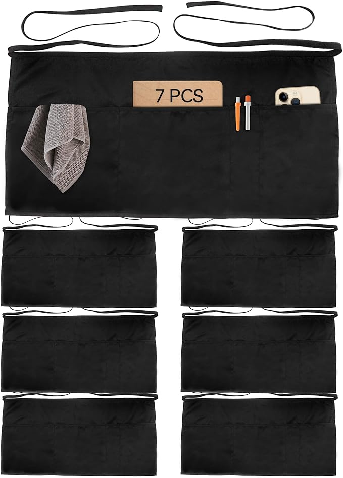 Xeoxarel Aprons with 4 Pockets (Available in 3 Pack / 7 Pack) 23.5'' X 11.5'' by XeoxarelWomensvests